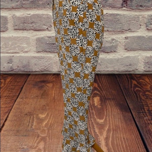 Topshop leopard frill ruffle cropped pants size 6 - Picture 3 of 7